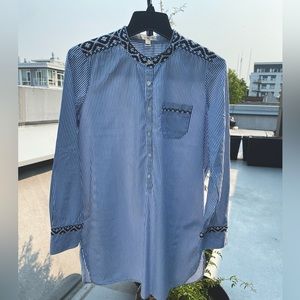 J Crew Cotton Tunic with Embroidered Details